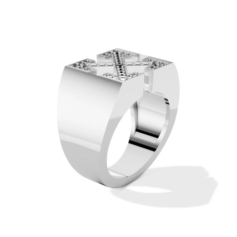 Men's Black Lab Grown Diamond Arrow Design Ring in Sterling Silver (1/2 ct. tw.) – Image 3 of 4