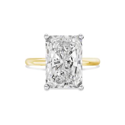 Lab Grown Diamond Radiant-Cut Solitaire Ring in 14K Yellow & White Gold (6 ct.)