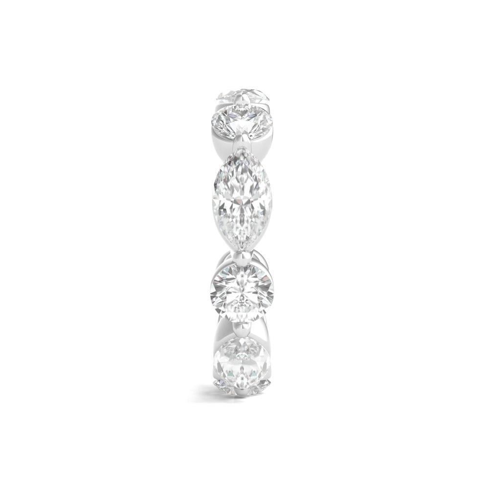 Round and Marquise-Cut Diamond Eternity Band in 14k White Gold (5 ct. tw.)  – Image 3 of 3
