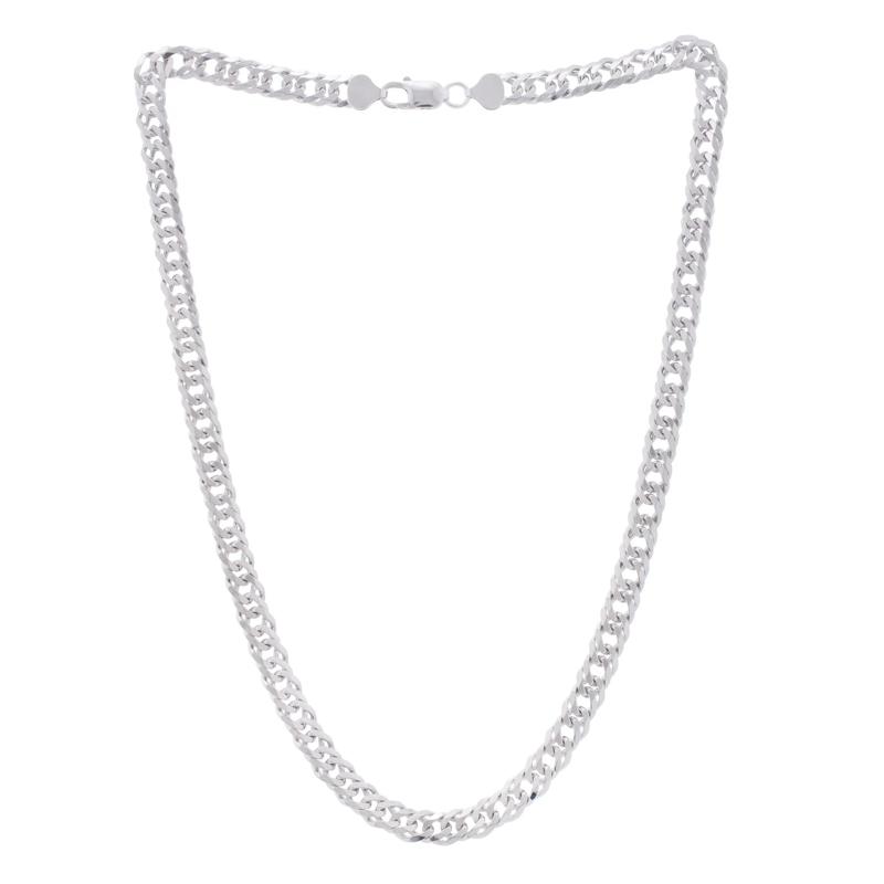 Flat Miami Cuban Chain in Sterling Silver, 20" – Image 2 of 3