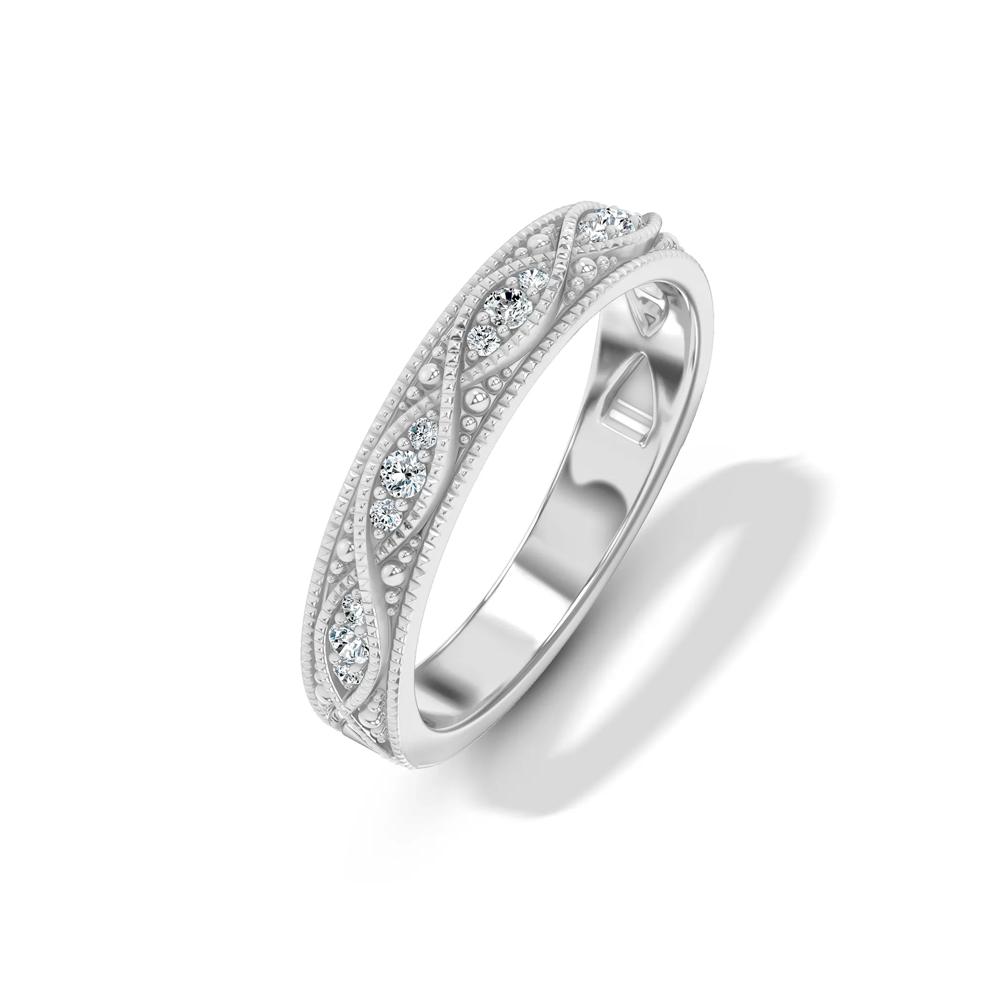 Lab Grown Diamond Vintage Anniversary Band in 10K White Gold (1/7 ct. tw.) – Image 4 of 4