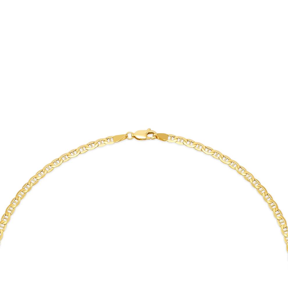 Hollow Beveled Mariner Chain in 14K Yellow Gold, 3.4mm, 18" – Image 2 of 4
