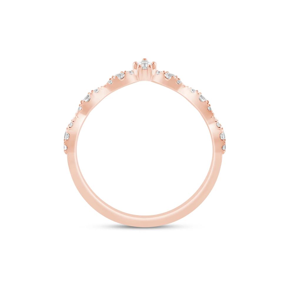 Faux Marquise Diamond Chevron Band in 14K Rose Gold (1/4 ct. tw.) – Image 2 of 3