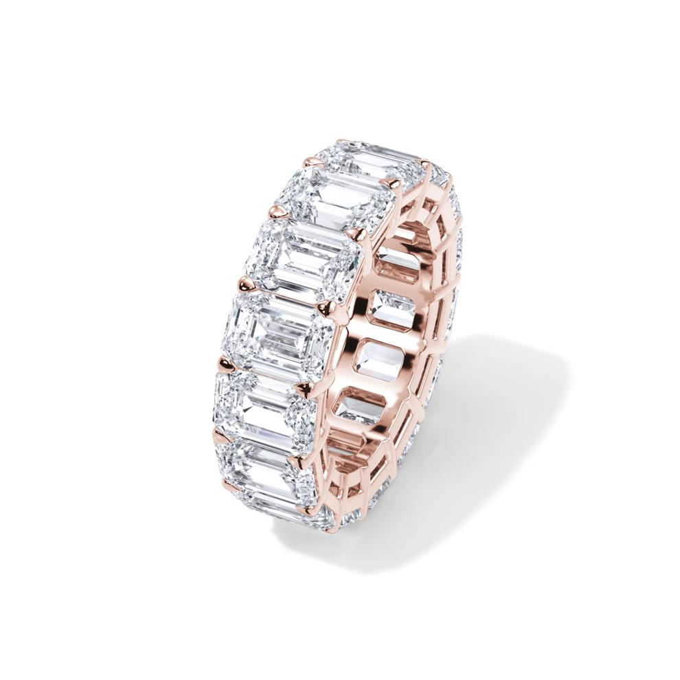 Lab Grown Diamond Emerald-Cut Eternity Band in 18K Rose Gold (15 ct. tw.) – Image 4 of 4
