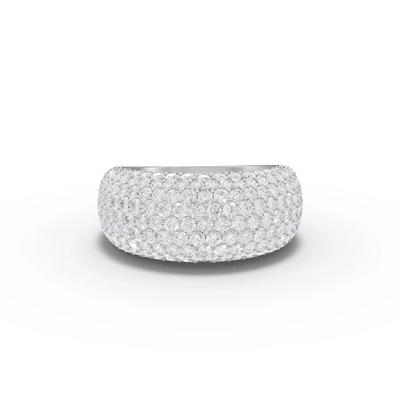 Diamond Round Pavé Dome Ring in 18K White Gold (2 1/2 ct. tw.)