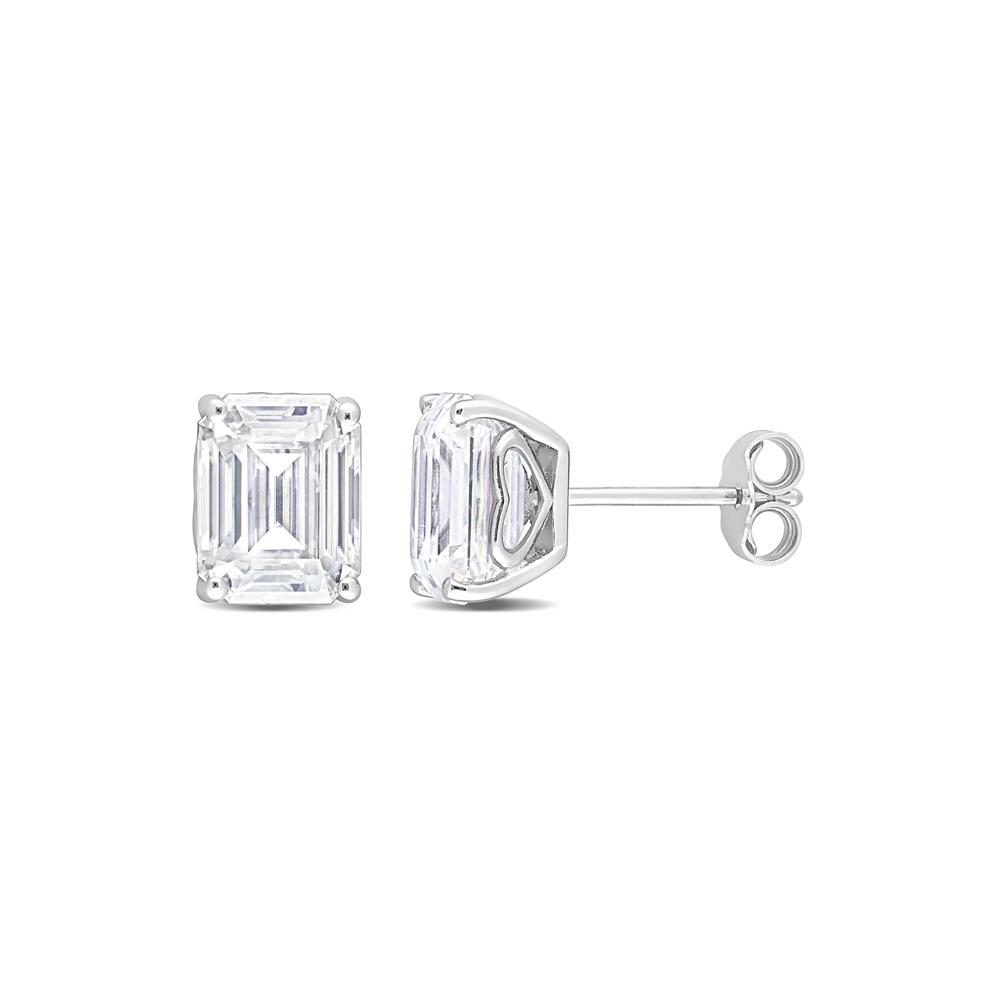 Lab-Created Moissanite Solitaire Stud Earrings in Sterling Silver (4 4/5 ct. dew) – Image 1 of 5