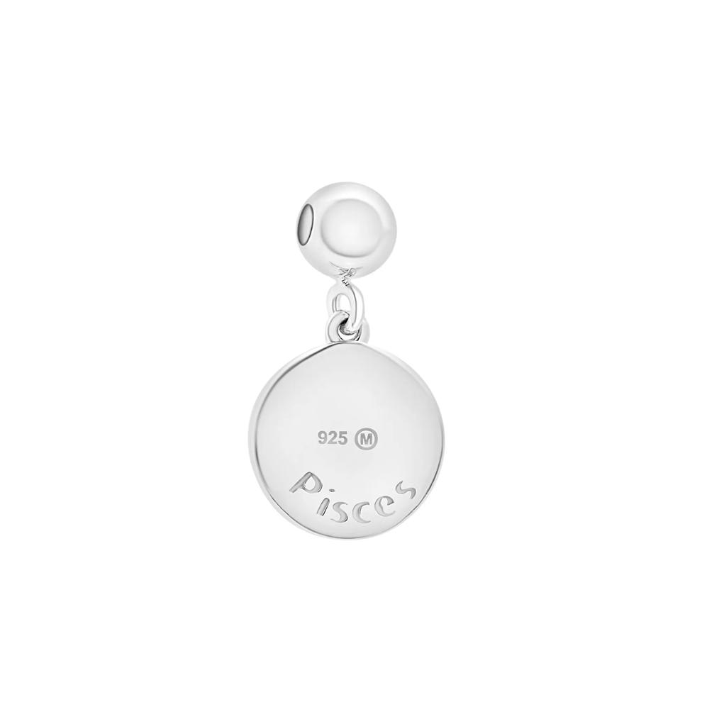 Pisces Zodiac Disc Bead Charm in Sterling Silver – Image 3 of 3
