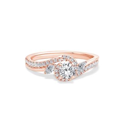 Diamond Round Engagement Ring in 14K Rose Gold (3/4 ct. tw.)
