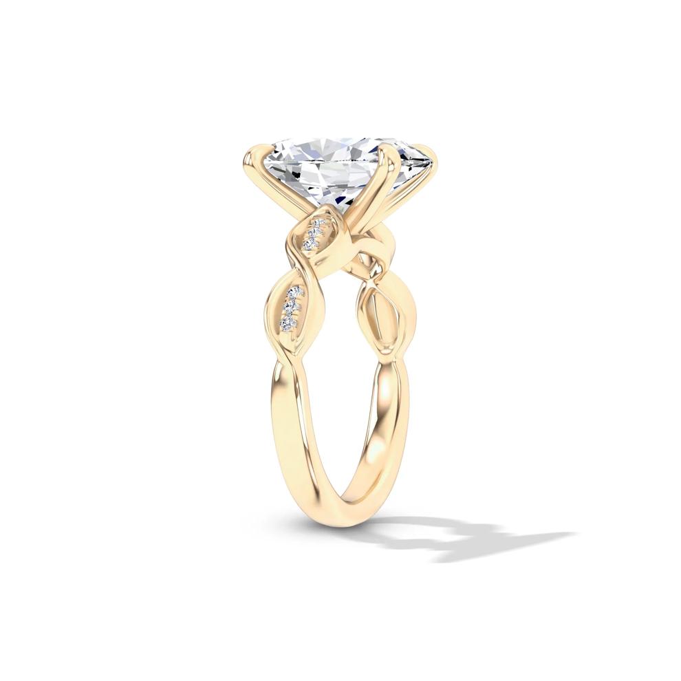Lab Grown Diamond Oval Twist-Shank Engagement Ring in 14K Yellow Gold (4 ct. tw.) – Image 3 of 4