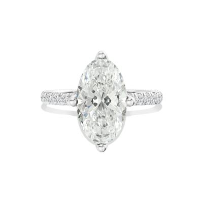 Carrie Lab Grown Moval Diamond Engagement Ring in Platinum (3 1/4 ct. tw.)