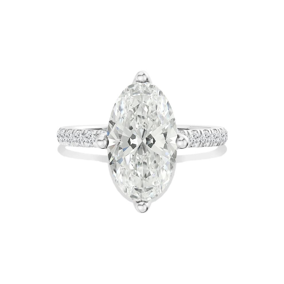 Carrie Lab Grown Moval Diamond Engagement Ring in Platinum (3 1/4 ct. tw.) – Image 1 of 4