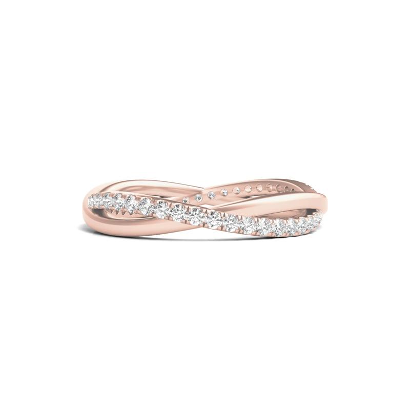 Lab Grown Diamond Infinity Twist True Eternity Band in 14K Rose Gold &#40;1/3 ct. tw.&#41; – Image 1 of 3