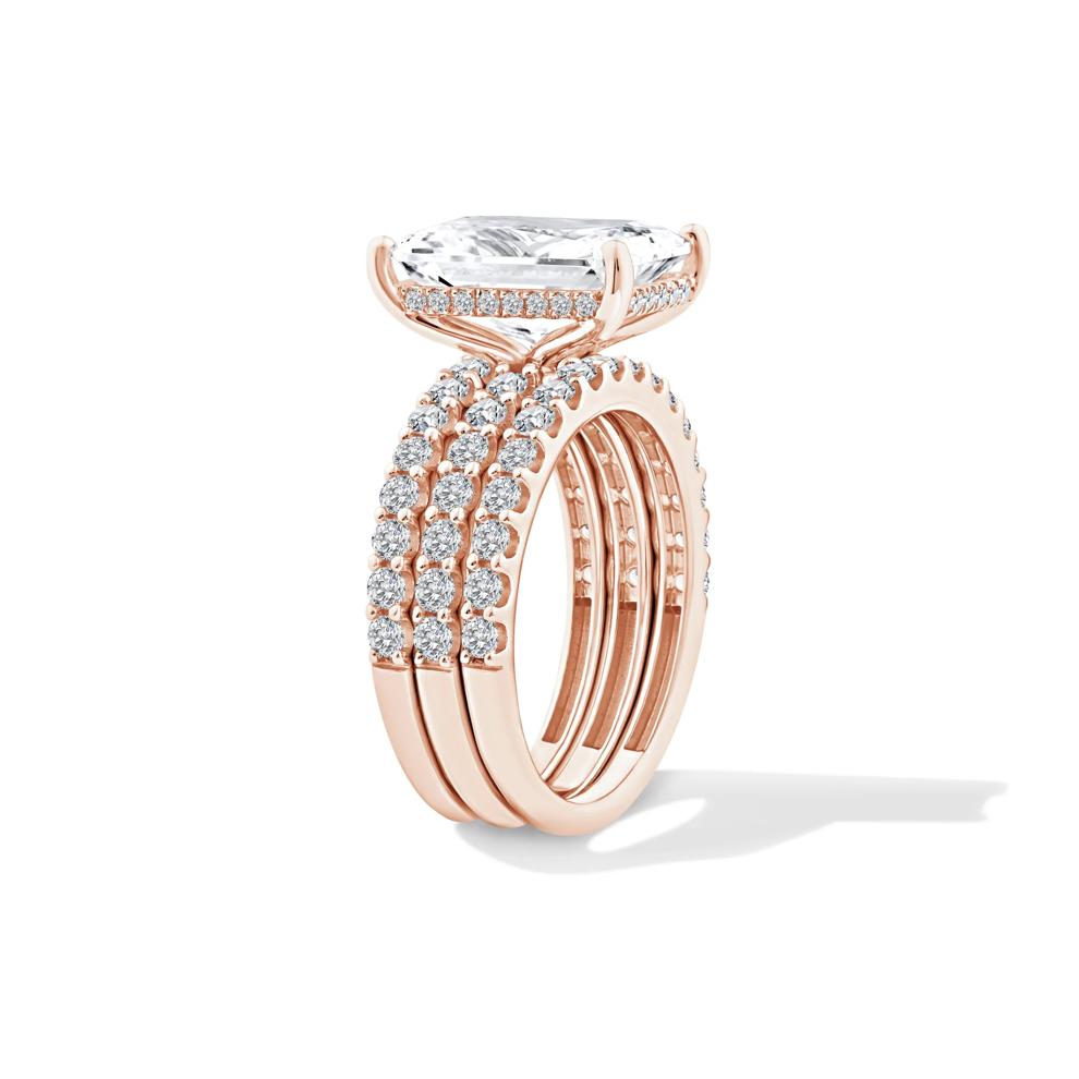 Lab Grown Diamond Radiant 3-Piece Engagement Set in 14K Rose Gold (7 1/2 ct. tw.) – Image 3 of 6