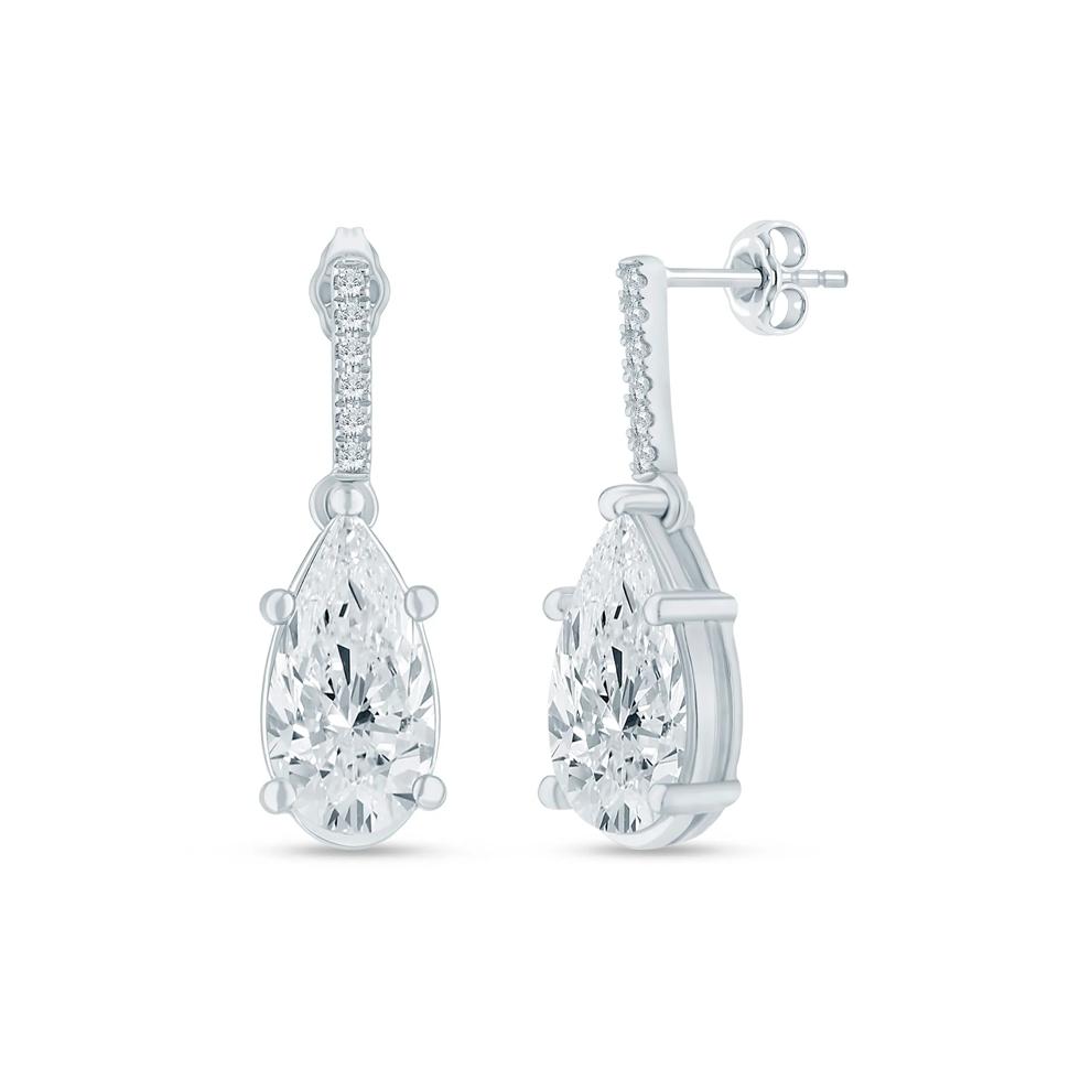 Lab Grown Pear-Shaped Diamond Drop Earrings in Platinum (4 ct. tw.) – Image 1 of 1