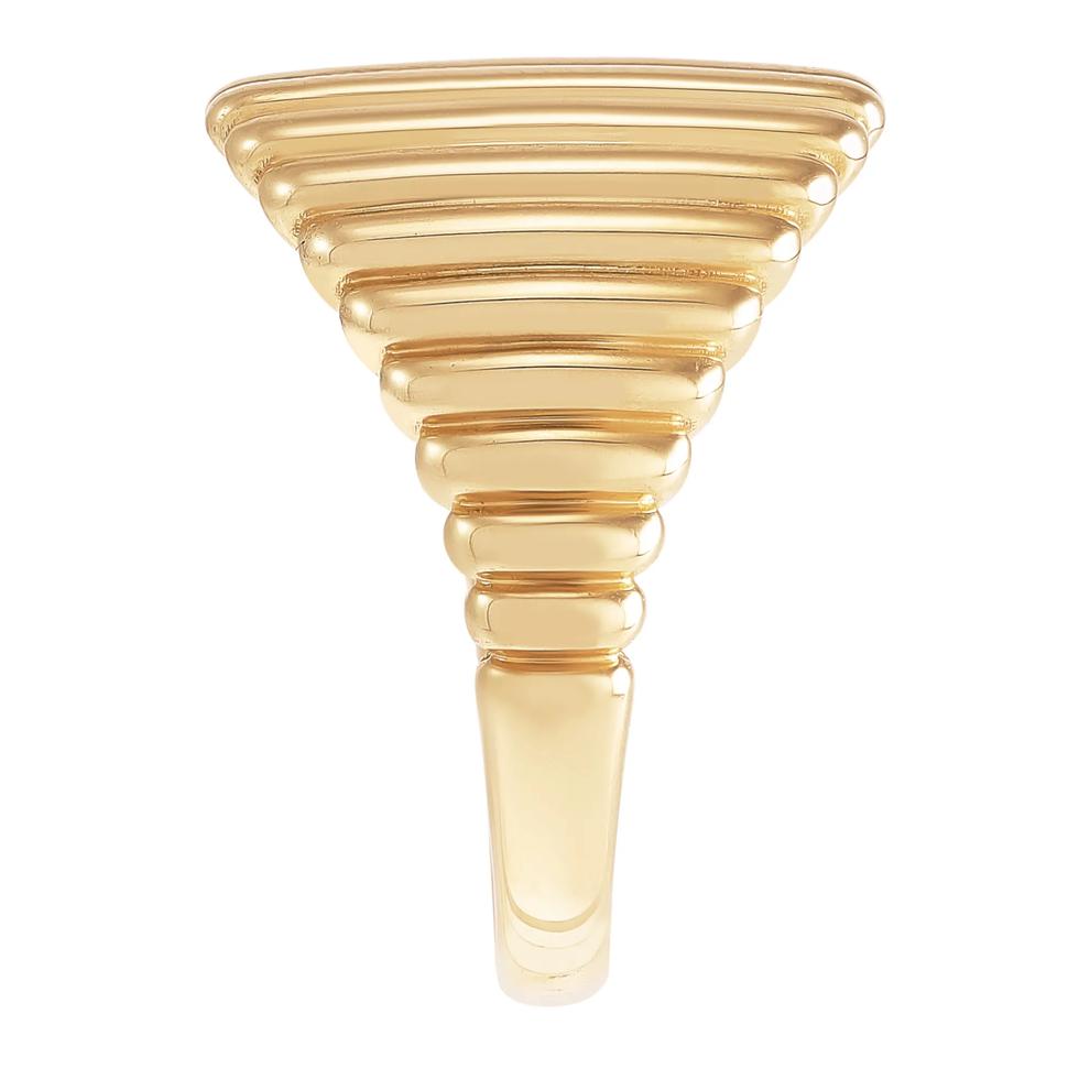 Polished Wide Ribbed Ring in 14K Yellow Gold – Image 2 of 3