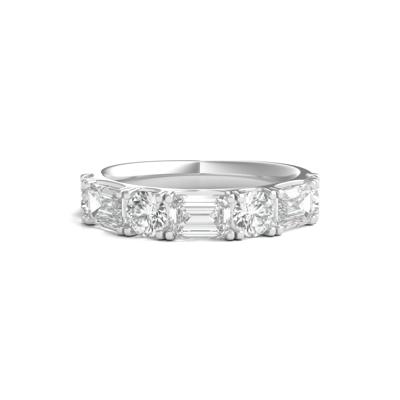 Round & Emerald-Cut Lab Grown Diamond Band in 14K White Gold (2 1/2 ct. tw.)