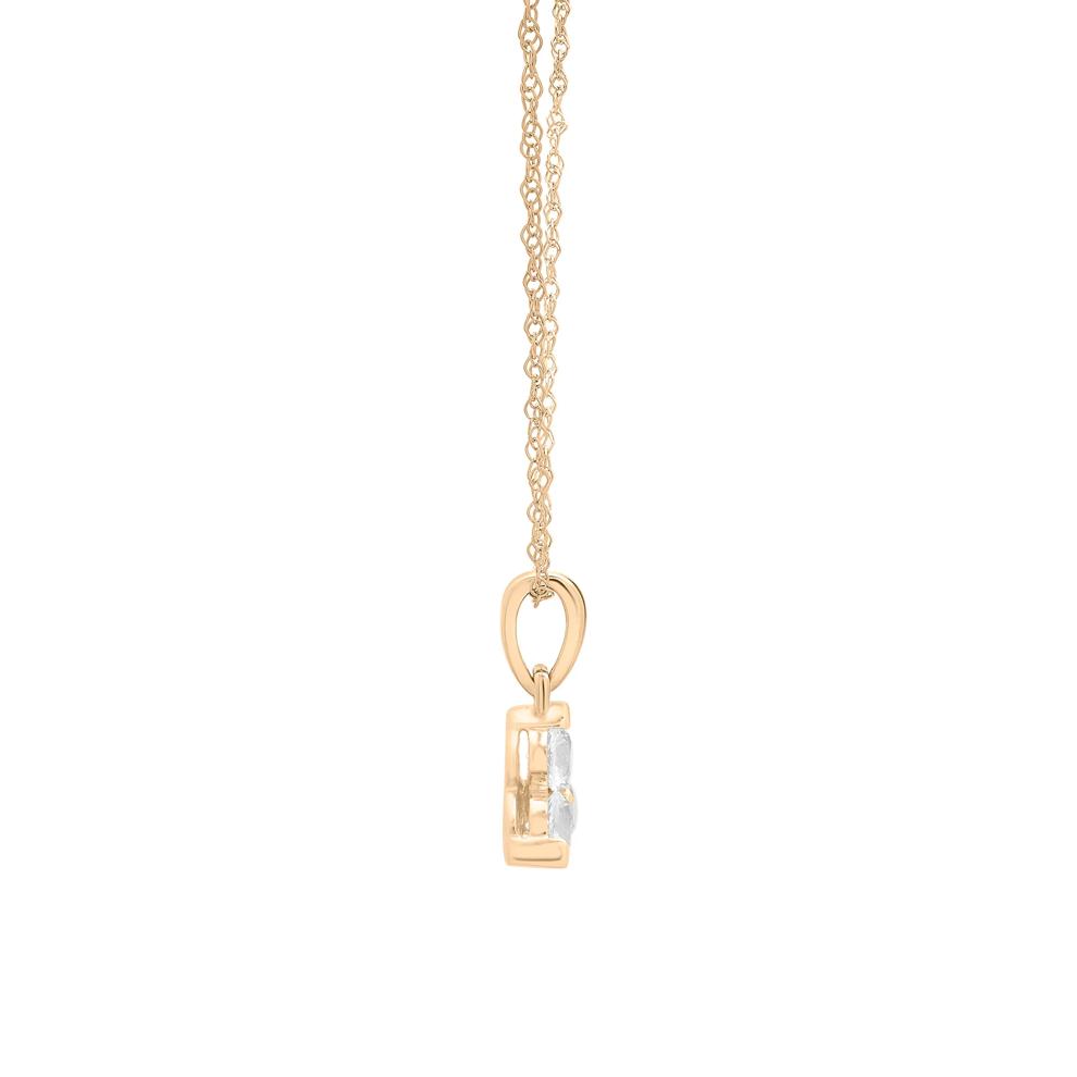 Lab-Created White Sapphire Three-Stone Triangle Birthstone Pendant in 10K Yellow Gold – Image 2 of 4