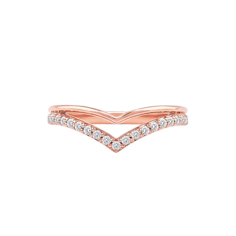Archer Lab Grown Diamond Chevron Band in 14K Rose Gold &#40;1/4 ct. tw.&#41; – Image 1 of 5