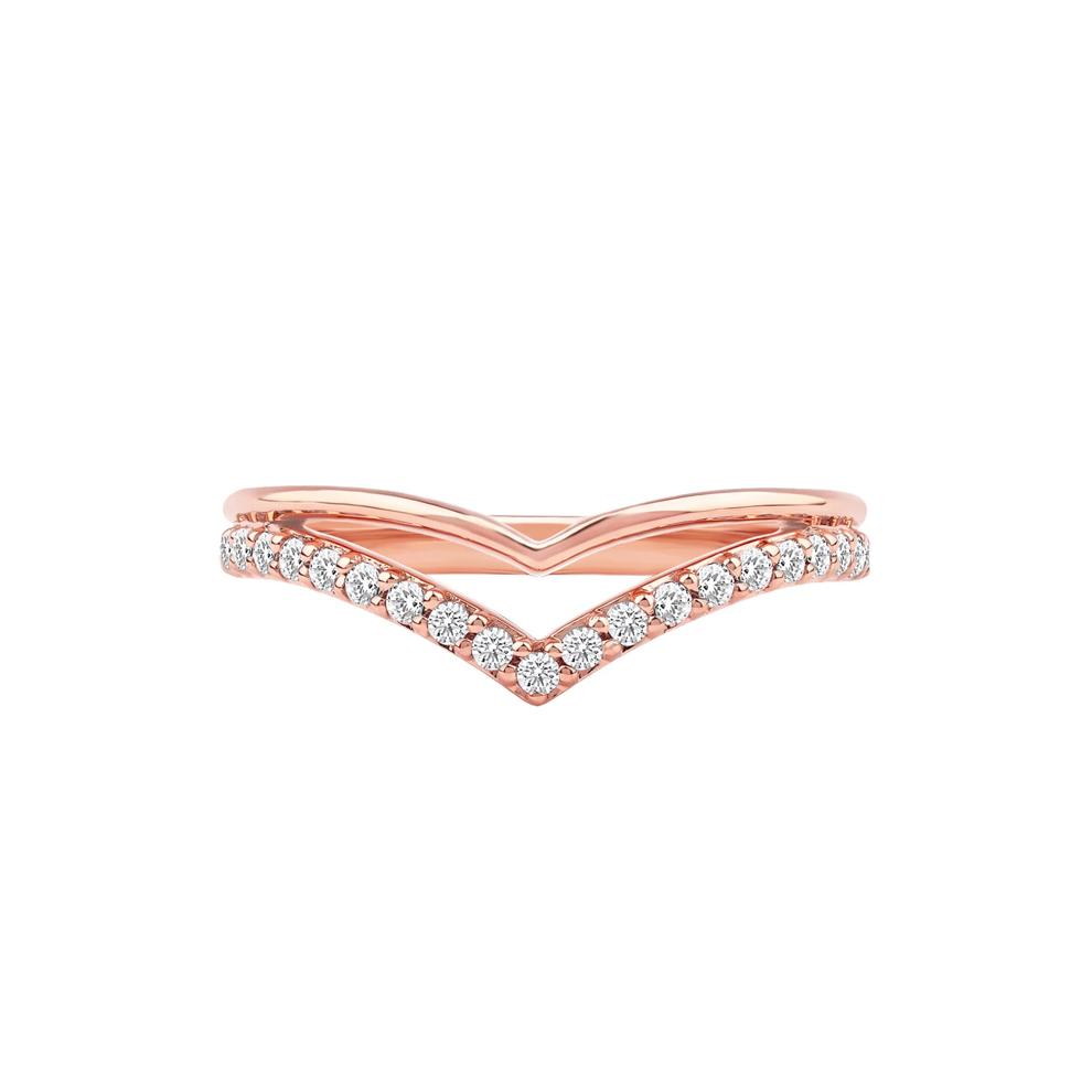 Archer Lab Grown Diamond Chevron Band in 14K Rose Gold (1/4 ct. tw.) – Image 1 of 5