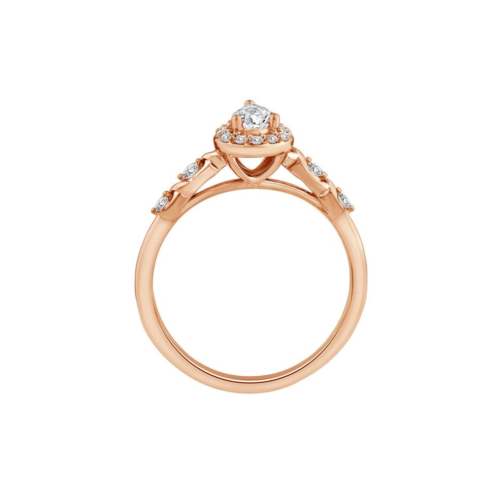 Lab Grown Diamond Pear-Shaped Halo Promise Ring in 10K Rose Gold (1/2 ct. tw.) – Image 2 of 3
