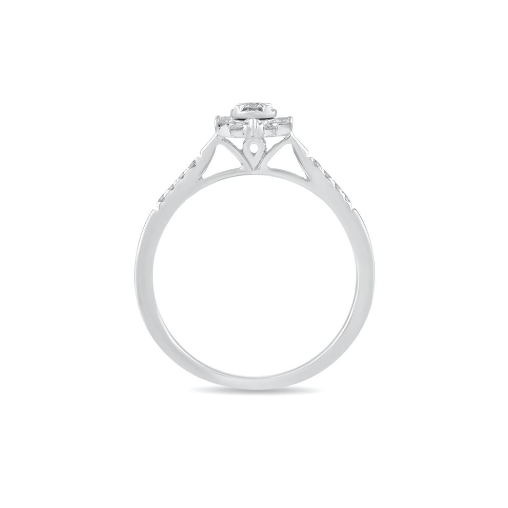Diamond Floral Promise Ring in 10K White Gold (1/4 ct. tw.) – Image 2 of 4