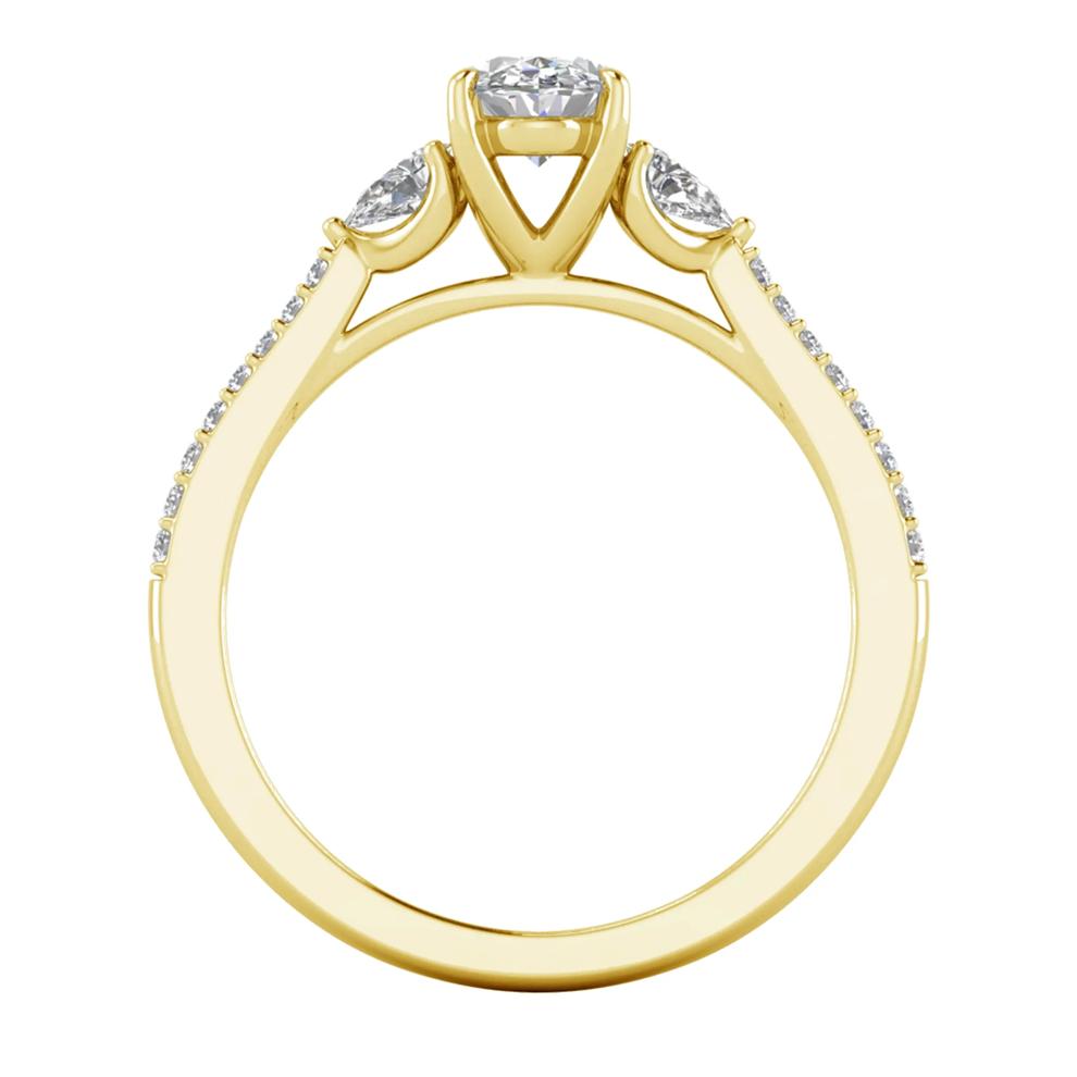 Lab Grown Diamond Three-Stone Engagement Ring in 10K Yellow Gold (1 ct. tw.) – Image 2 of 3