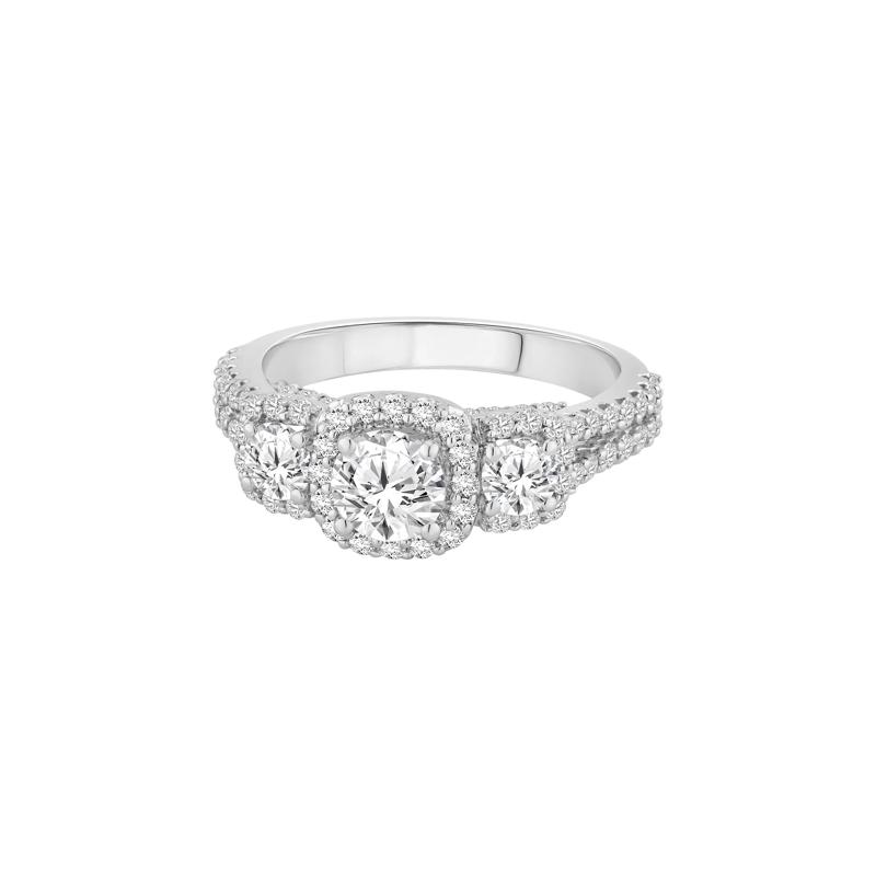 Diamond Halo Engagement Ring in 14K White Gold &#40;1 3/4 ct. tw.&#41; – Image 4 of 4