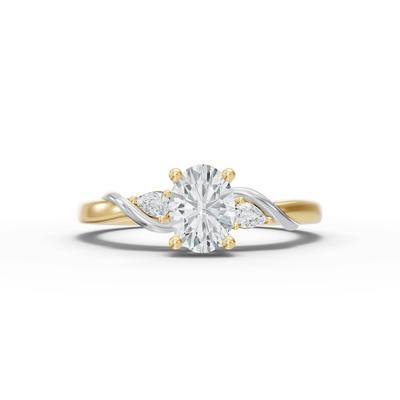 Diamond Oval Engagement Ring in 14K Yellow Gold (5/8 ct. tw.)
