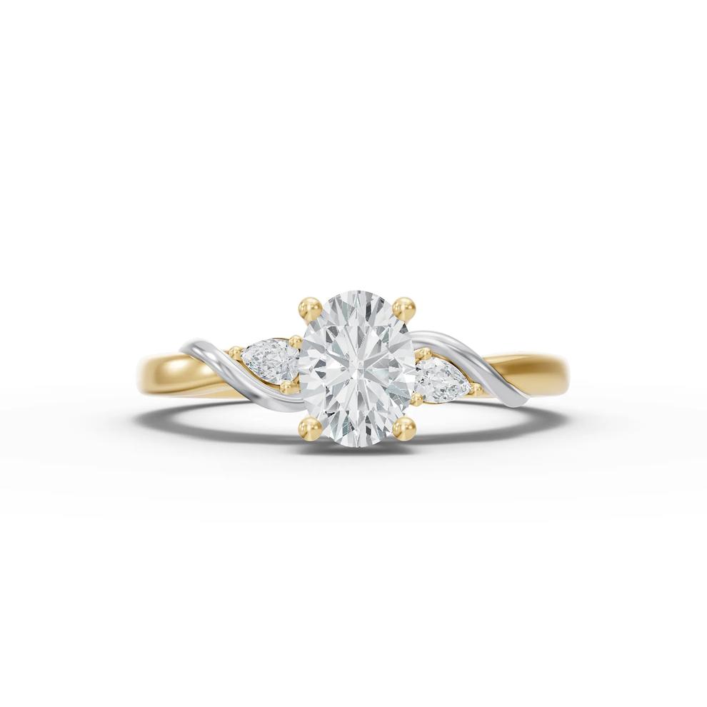 Diamond Oval Engagement Ring in 14K Yellow Gold (5/8 ct. tw.) – Image 1 of 4