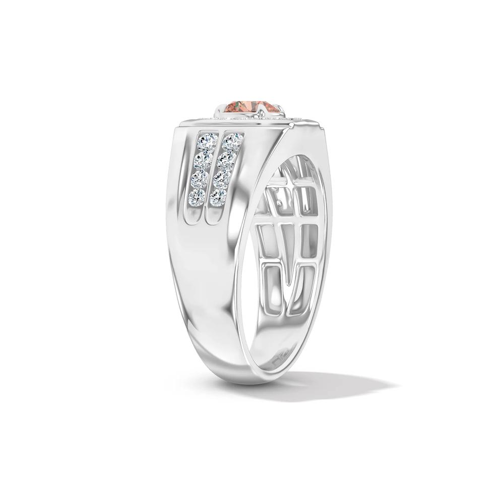 Men's Lab Grown Diamond Round Brown Ring in 10K White Gold (1 ct. tw.) – Image 3 of 4