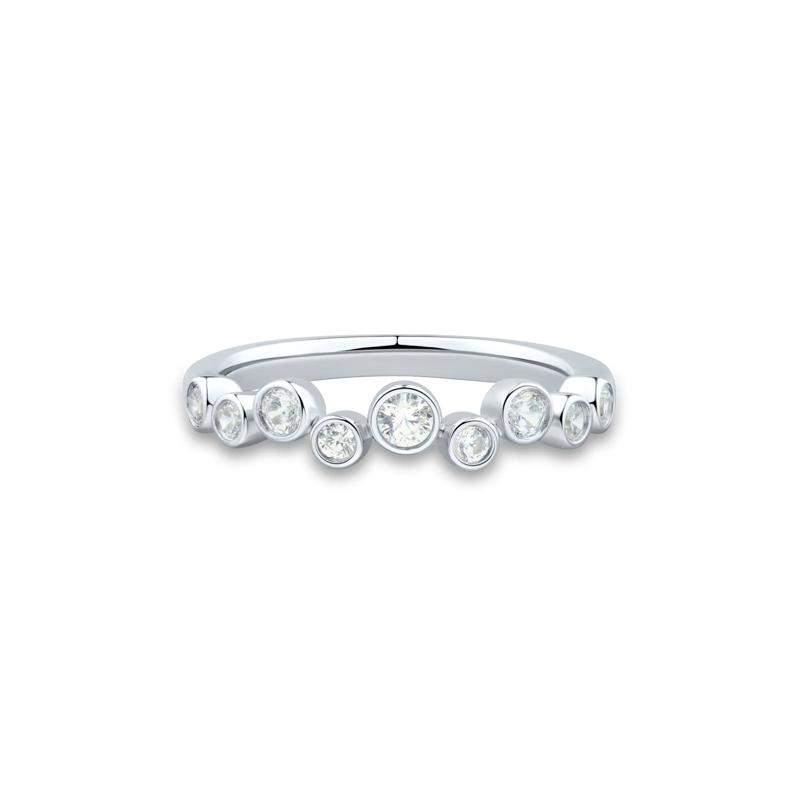 Lab Grown Diamond Bezel Scatter Band in 10K White Gold &#40;1/3 ct. tw.&#41; – Image 1 of 3