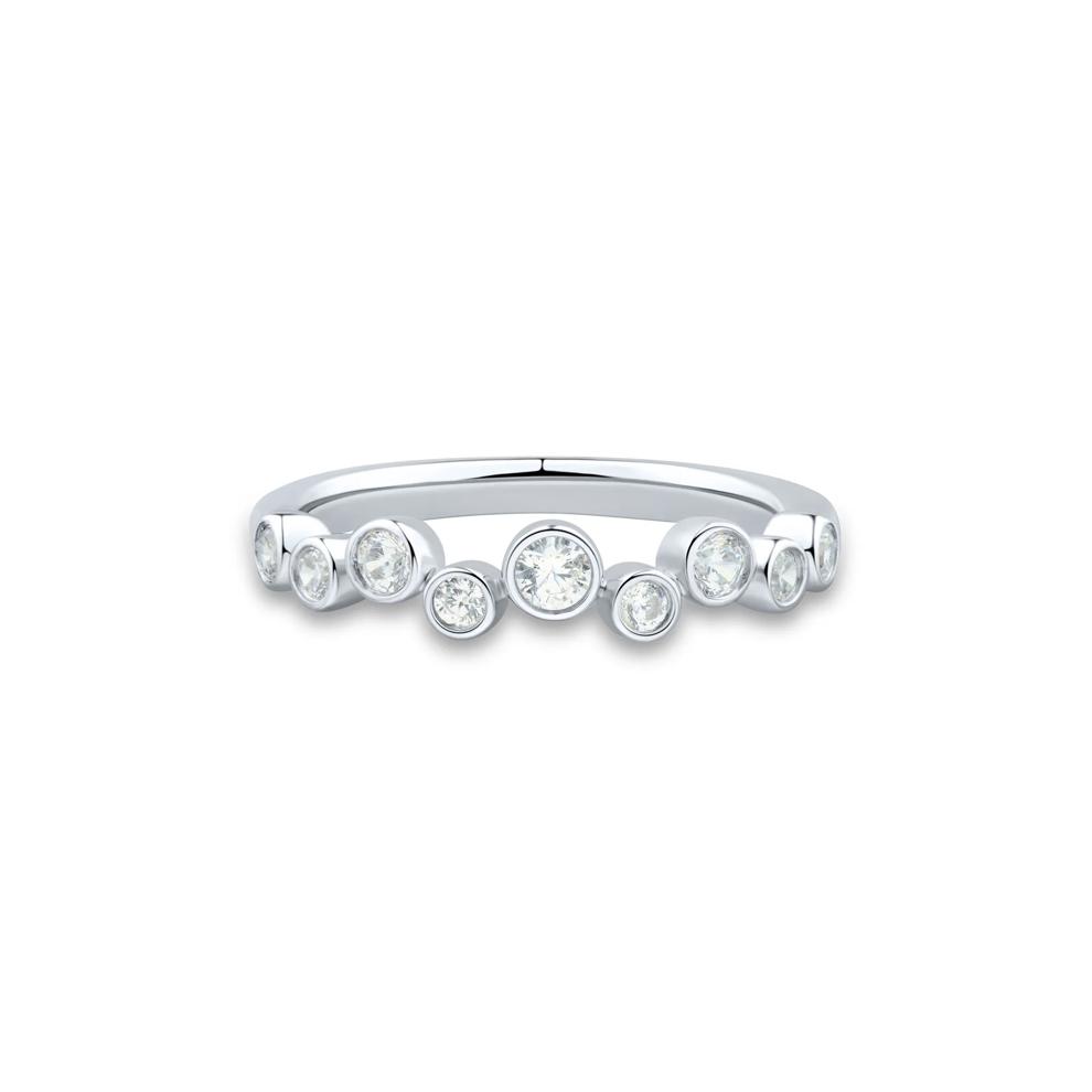 Lab Grown Diamond Bezel Scatter Band in 10K White Gold (1/3 ct. tw.) – Image 1 of 3