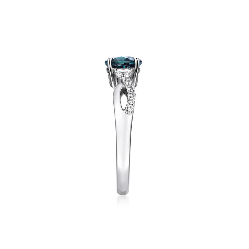 Lab Created Alexandrite &amp; White Sapphire Ring in Sterling Silver – Image 3 of 5