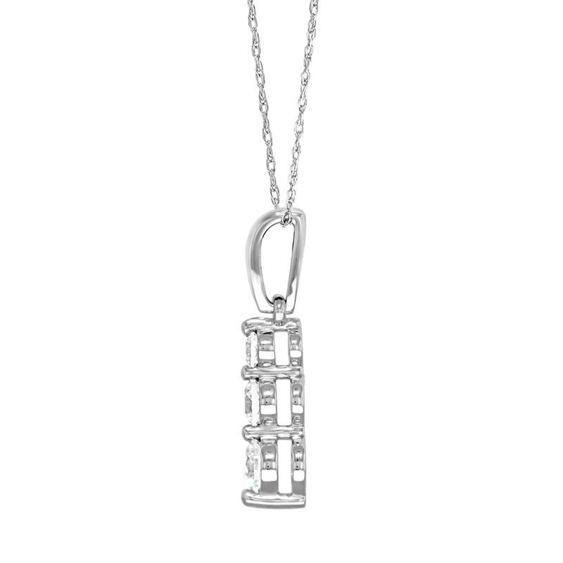 1/2 ct. tw. Diamond Three-Stone Pendant in 10K White Gold – Image 2 of 2