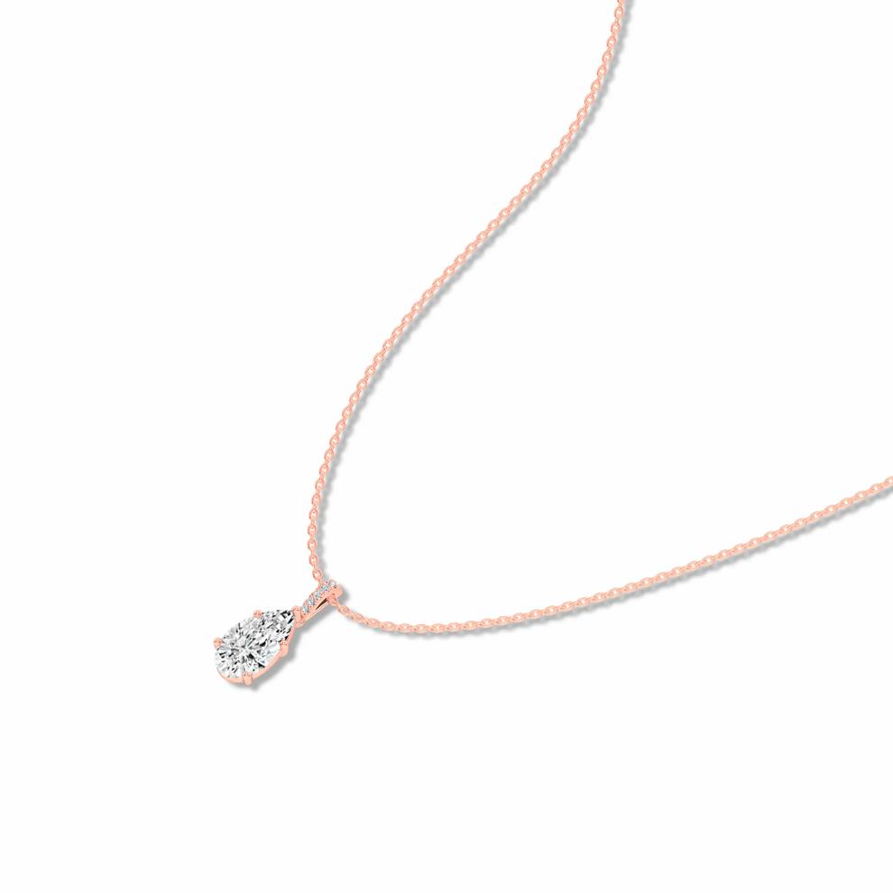 Lab Grown Diamond Pear-Shaped Drop Pendant Necklace in 14K Rose Gold (3 ct. tw.) – Image 4 of 4