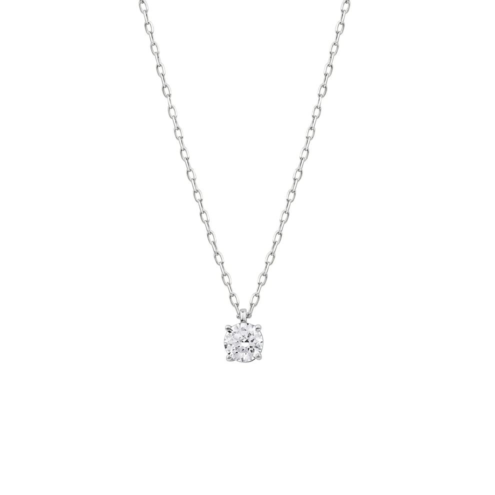 Round Lab Grown Diamond Solitaire Pendant in 10K White Gold (3/8 ct. tw.) – Image 1 of 3