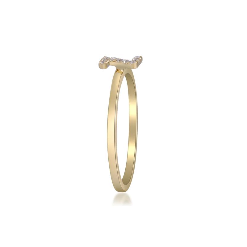 Diamond Accent &quot;Z&quot; Initial Ring in 10K Yellow Gold – Image 3 of 5