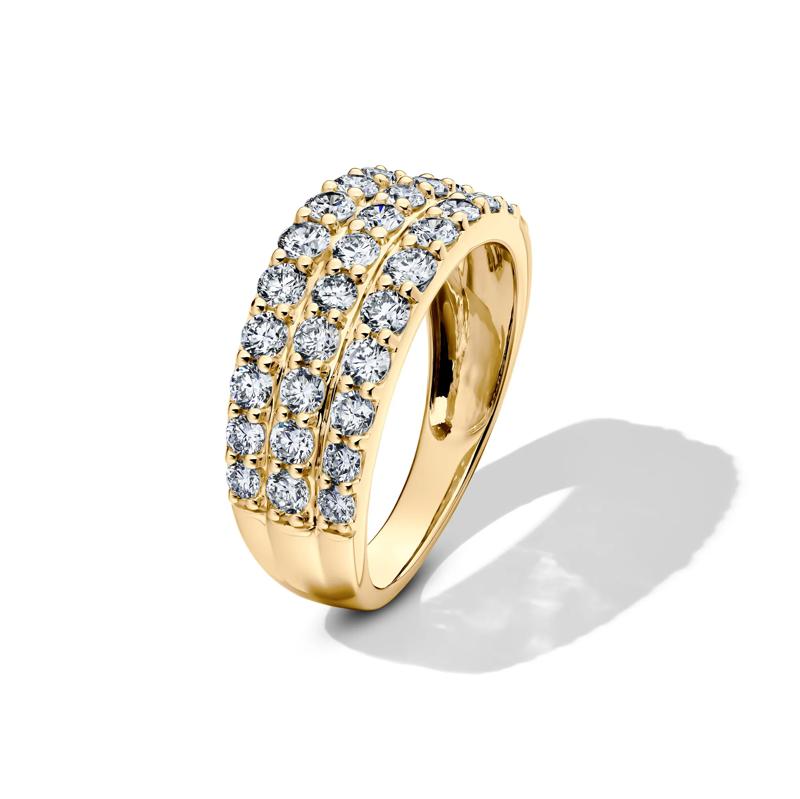 Lab Grown Diamond Three-Row Band in 10K Yellow Gold &#40;1 1/2 ct. tw.&#41; – Image 4 of 4
