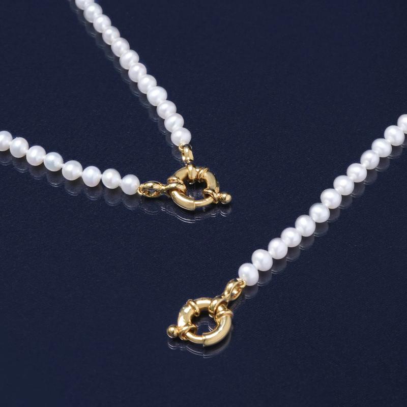 Pearl Necklace with Vermeil Closure – Image 7 of 7