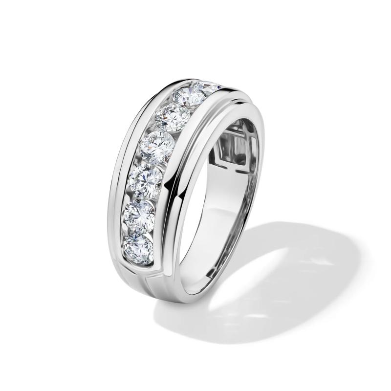 Men&#39;s Lab Grown Diamond Wedding Band in 10K White Gold &#40;2 ct. tw.&#41; – Image 4 of 4