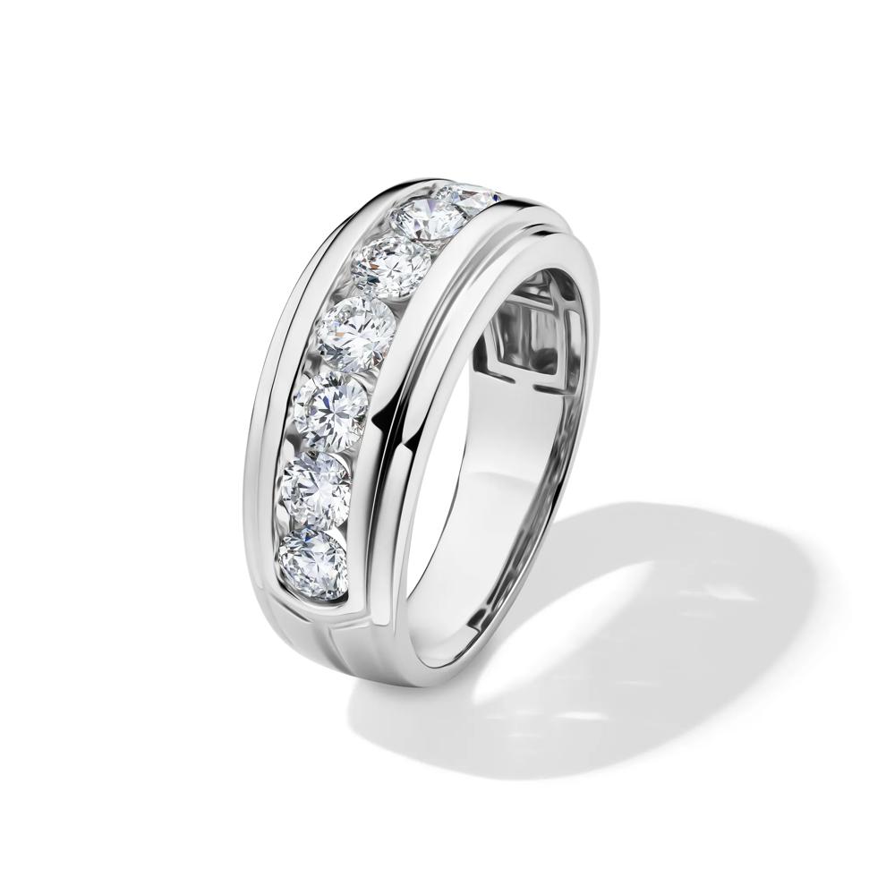 Men's Lab Grown Diamond Wedding Band in 10K White Gold (2 ct. tw.) – Image 4 of 4