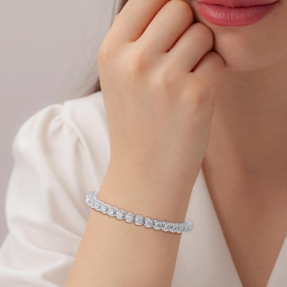 Lab Grown Diamond Tennis Bracelet in 14K White Gold (8 7/8 ct. tw.) – Image 4 of 4