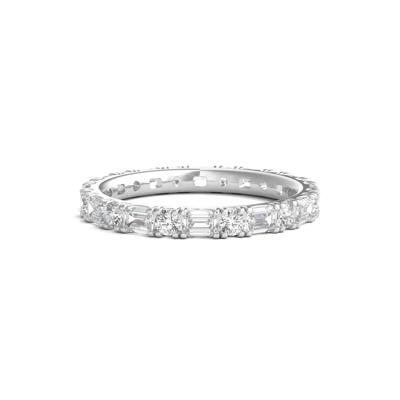 Round and Emerald-Cut Lab Grown Diamond Eternity Band