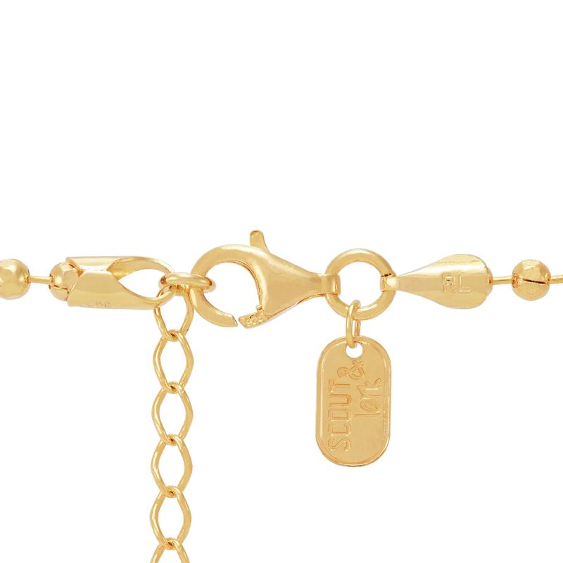 Beaded Chain Necklace in Vermeil, 16&quot;-18&quot; – Image 3 of 3