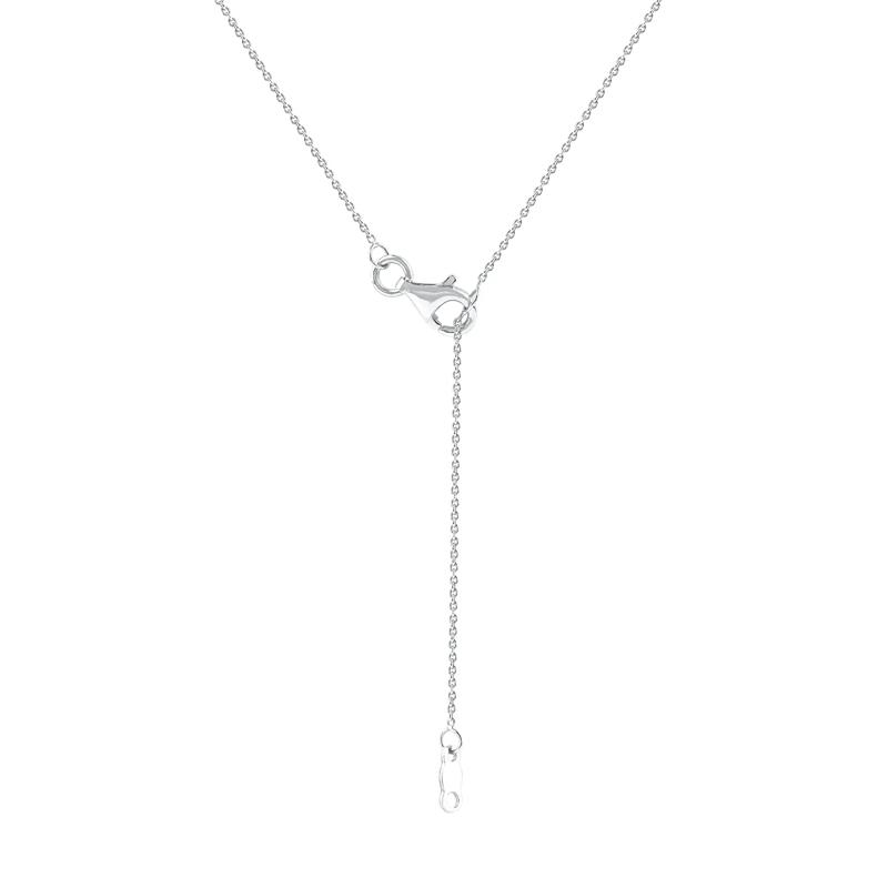 Lab Grown Diamond Round Solitaire Bezel Pendant in 10K White Gold (1 ct. tw.) – Image 4 of 4