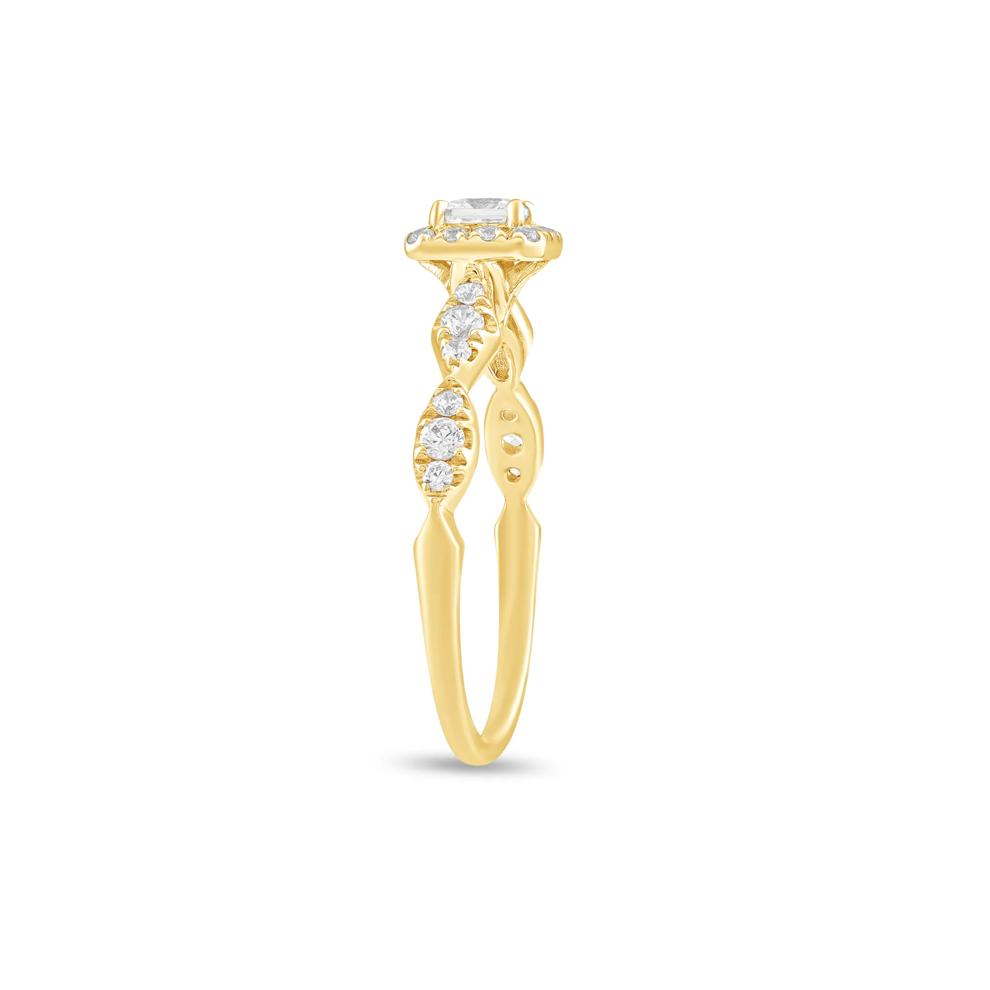 Diamond Princess-Cut Center Engagement Ring in 10K Yellow Gold (1/2 ct. tw.) – Image 3 of 4