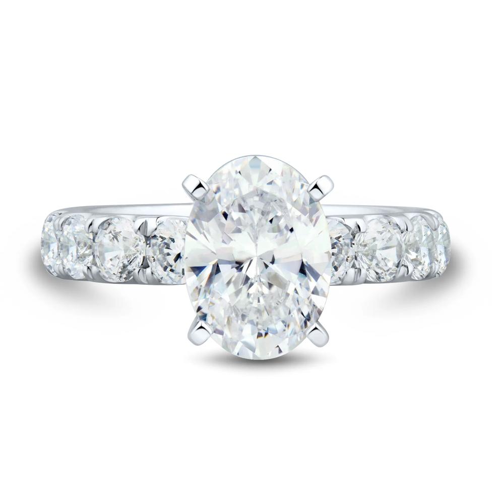 Lab Grown Diamond Oval-Shaped Engagement Ring in 14K White Gold (4 1/2 ct. tw.) – Image 1 of 3