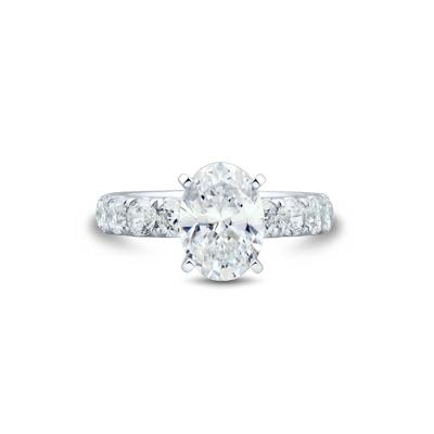 Lab Grown Diamond Oval-Shaped Engagement Ring in 14K White Gold (4 1/2 ct. tw.)