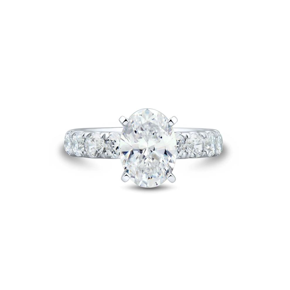Lab Grown Diamond Oval-Shaped Engagement Ring in 14K White Gold (4 1/2 ct. tw.) – Image 1 of 3