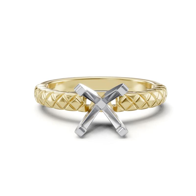 Quilted Semi-Mount Engagement Ring in 14K Gold &#40;Setting Only&#41; – Image 2 of 6